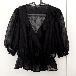 Dynamite Sheer Cross Front Blouse!